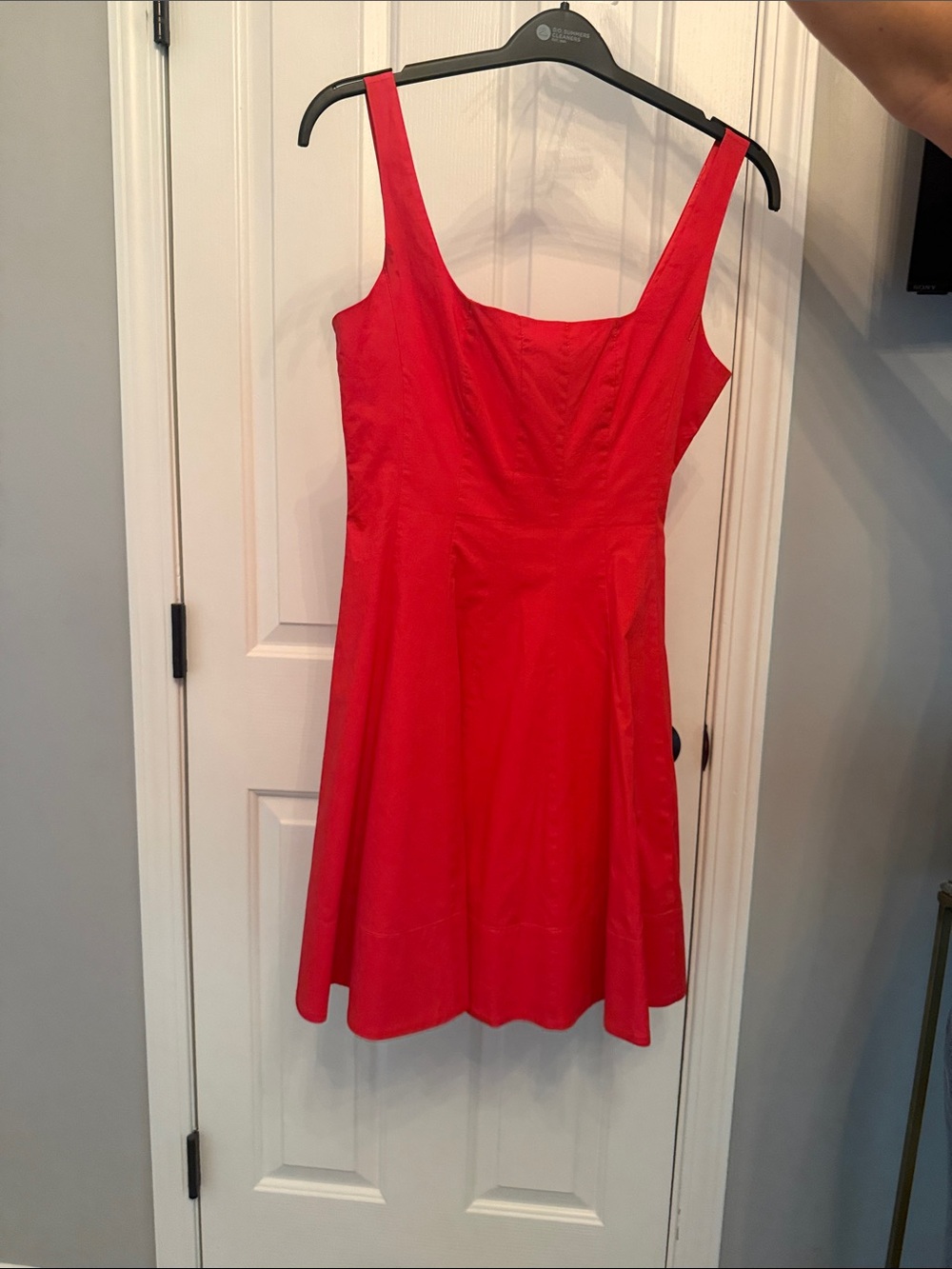 STAUD Red Scoop-Neck Mini Dress
